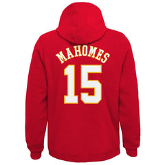 Patrick Mahomes Kansas City Chiefs Youth Mainliner Player Name & Number Pullover Hoodie - Red for sale