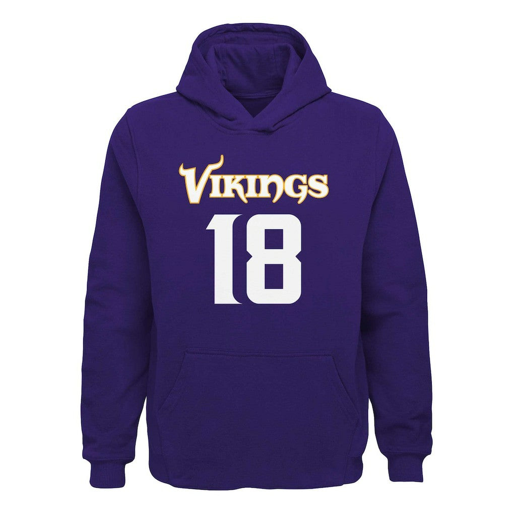 Justin Jefferson Minnesota Vikings Youth Mainliner Player Name & Number Pullover Hoodie - Purple on sale