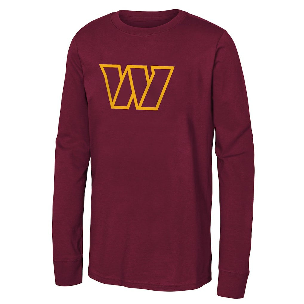 Washington Commanders Youth Primary Logo Long Sleeve T-Shirt - Burgundy cheap