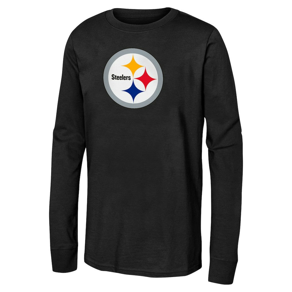 Pittsburgh Steelers Youth Primary Logo Long Sleeve T-Shirt - Black discount