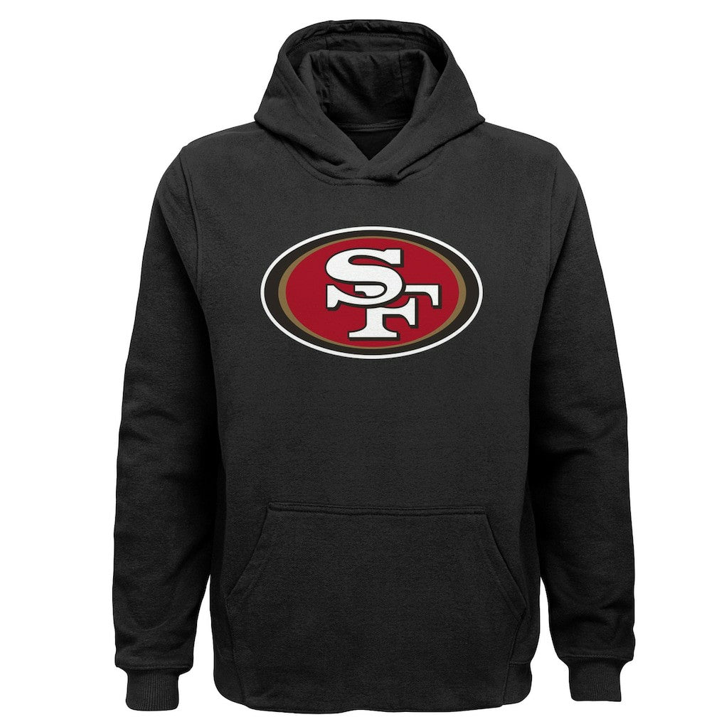 San Francisco 49ers Youth Team Logo Pullover Hoodie - Black cheap