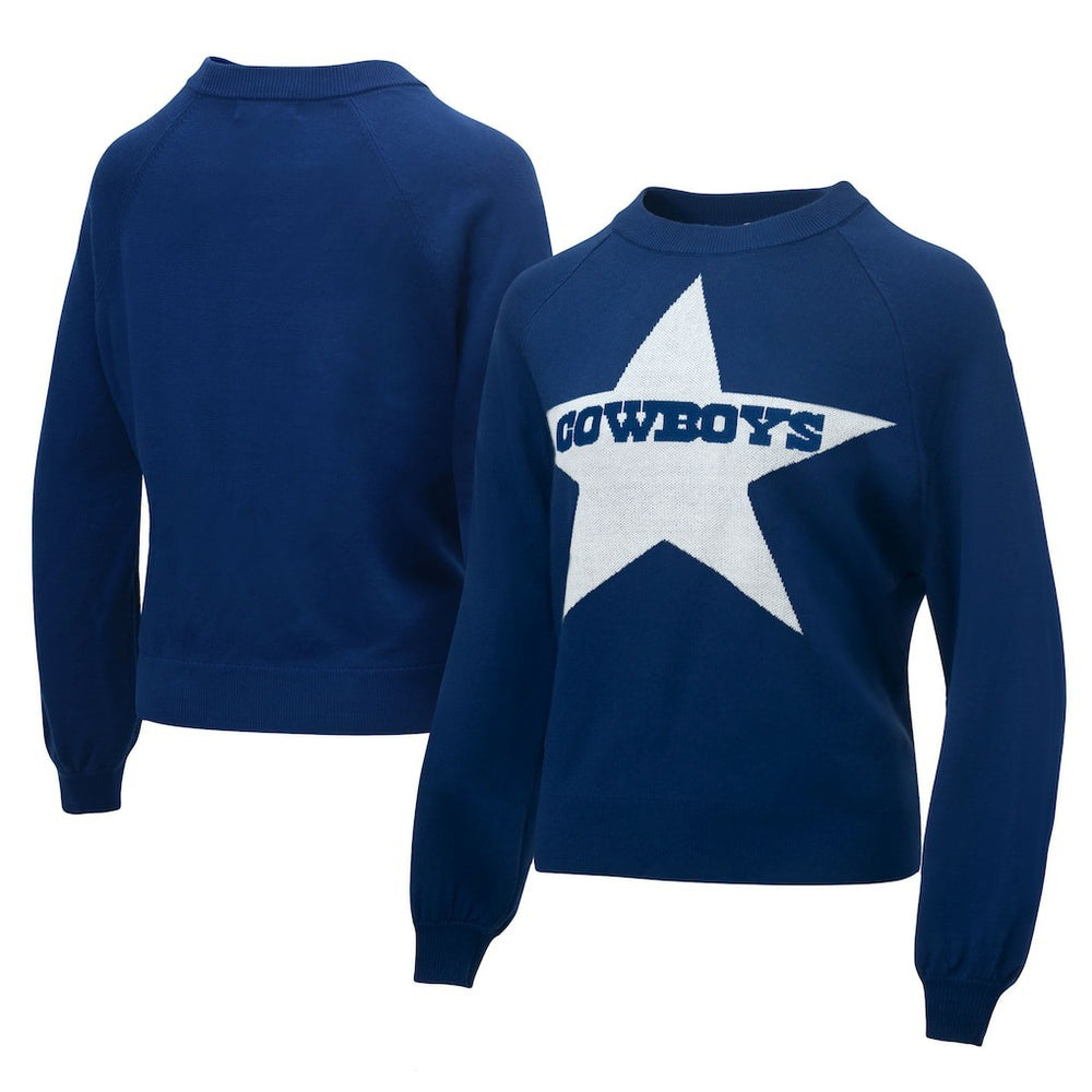 Dallas Cowboys Lauren James Women's Wordmark Star Raglan Pullover Sweater - Navy online
