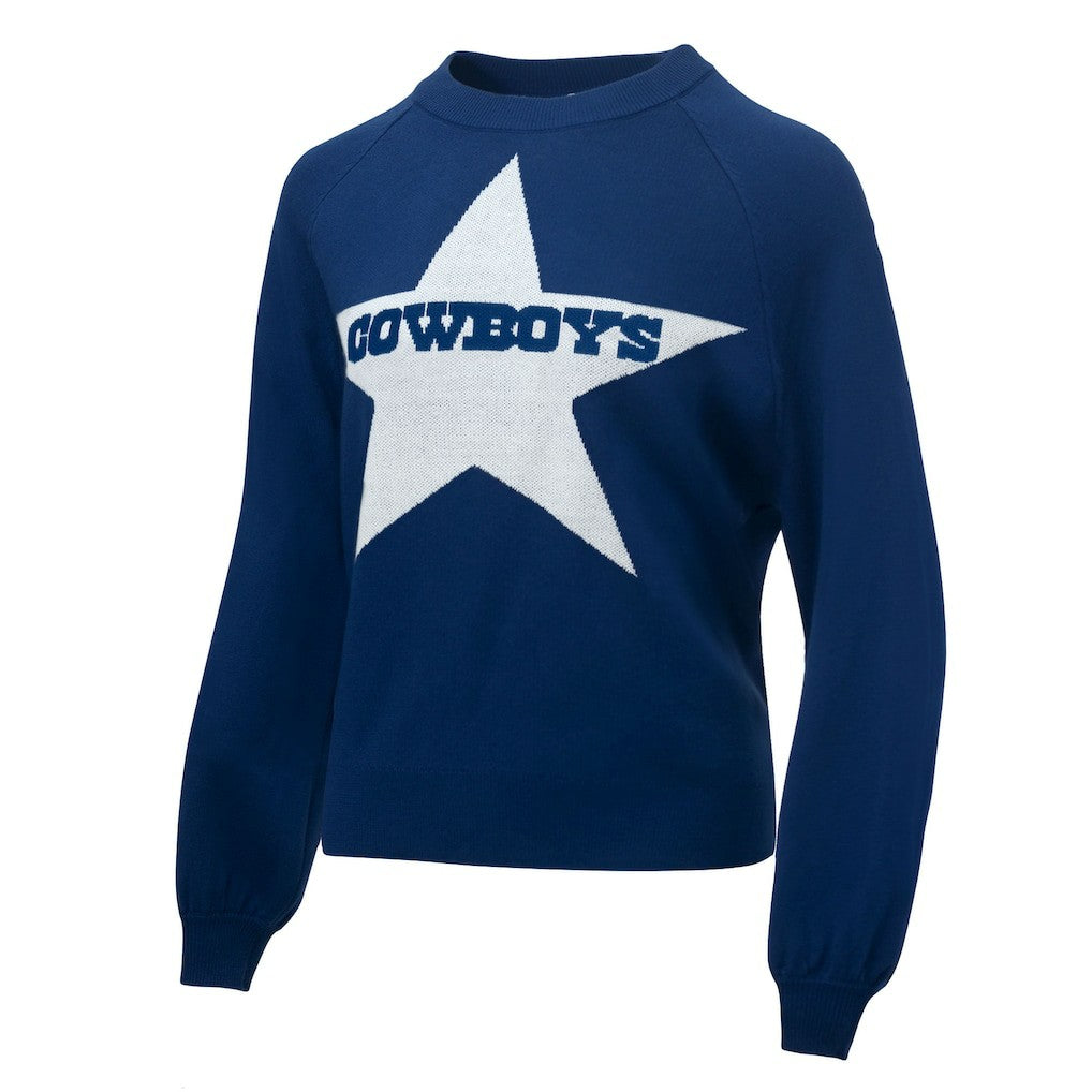 Dallas Cowboys Lauren James Women's Wordmark Star Raglan Pullover Sweater - Navy online