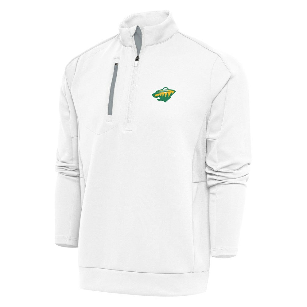 Minnesota Wild Antigua Special Edition 2.0 Generation Quarter-Zip Pullover Top - White Pullover