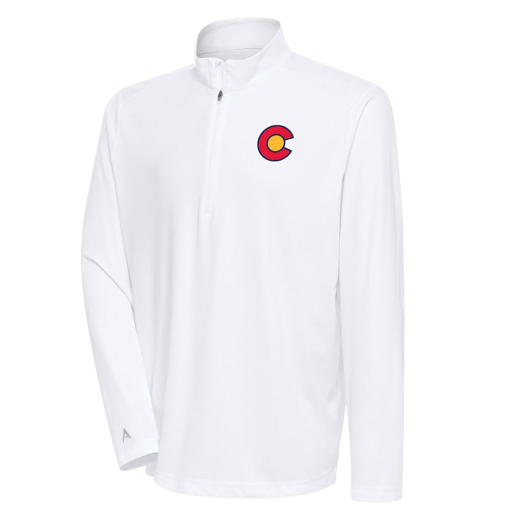 Colorado Avalanche Antigua Special Edition 2.0 Tribute Quarter-Zip Pullover Top - White Pullover