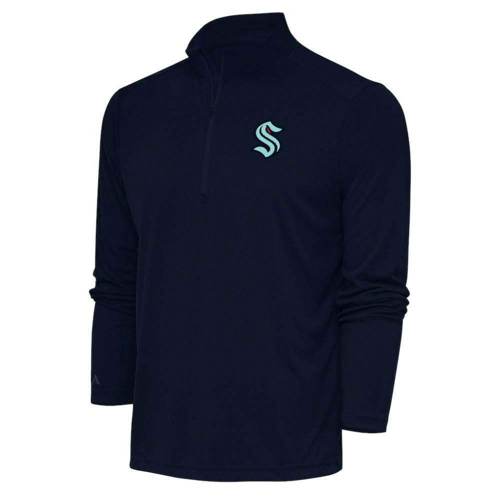 Seattle Kraken Antigua Special Edition 2.0 Tribute Quarter-Zip Pullover Top - Navy Pullover