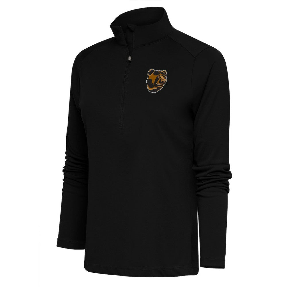 Boston Bruins Antigua Women's Special Edition 2.0 Tribute Quarter-Zip Pullover Top - Black Pullover