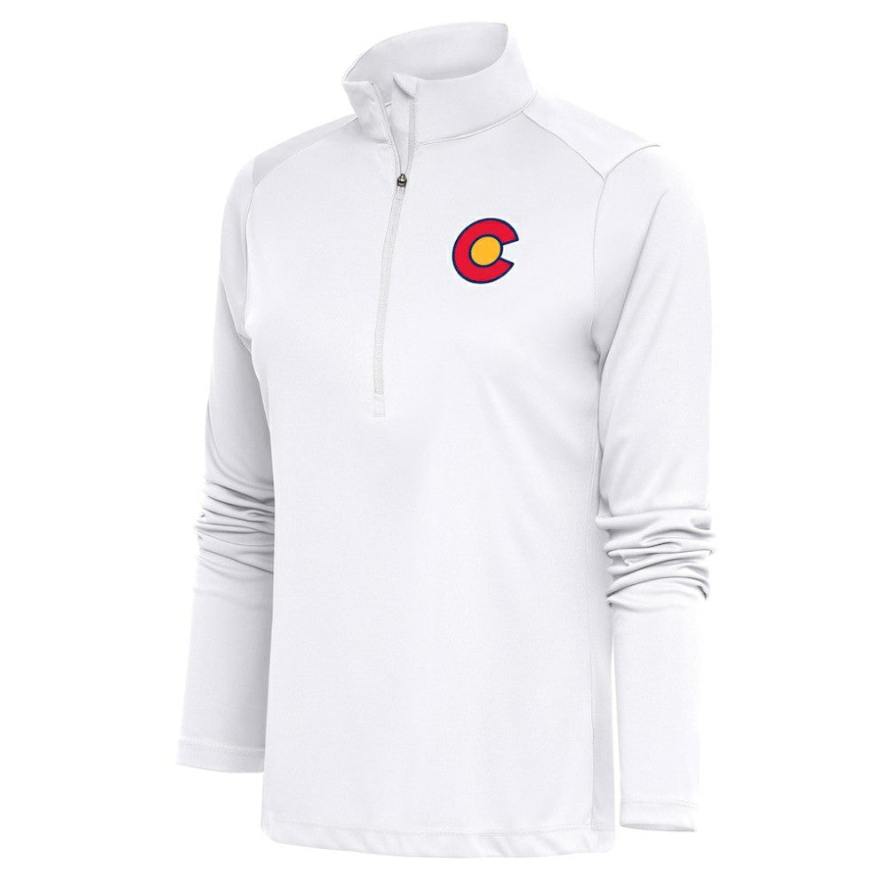 Colorado Avalanche Antigua Women's Special Edition 2.0 Tribute Quarter-Zip Pullover Top - White Pullover