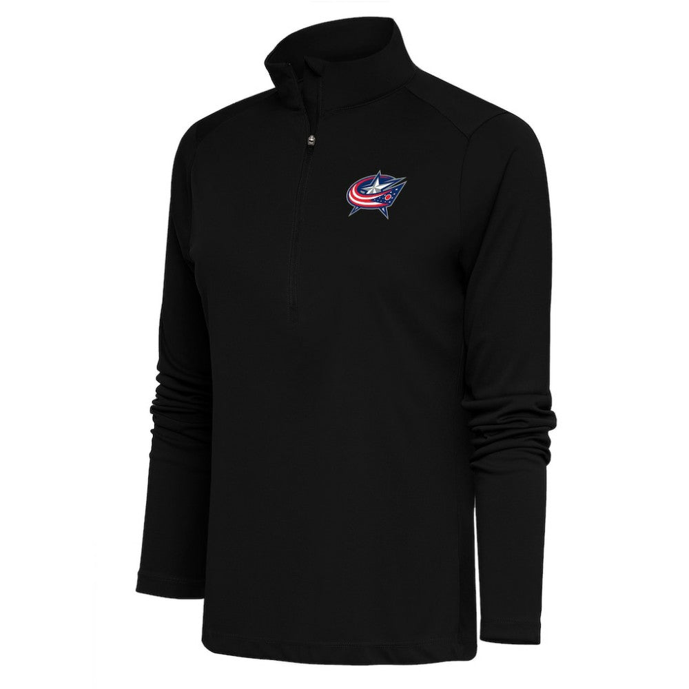 Columbus Blue Jackets Antigua Women's Special Edition 2.0 Tribute Quarter-Zip Pullover Top - Black Pullover