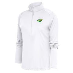 Minnesota Wild Antigua Women's Special Edition 2.0 Tribute Quarter-Zip Pullover Top - White Pullover
