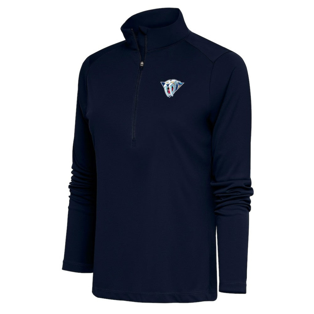 Nashville Predators Antigua Women's Special Edition 2.0 Tribute Quarter-Zip Pullover Top - Navy Pullover