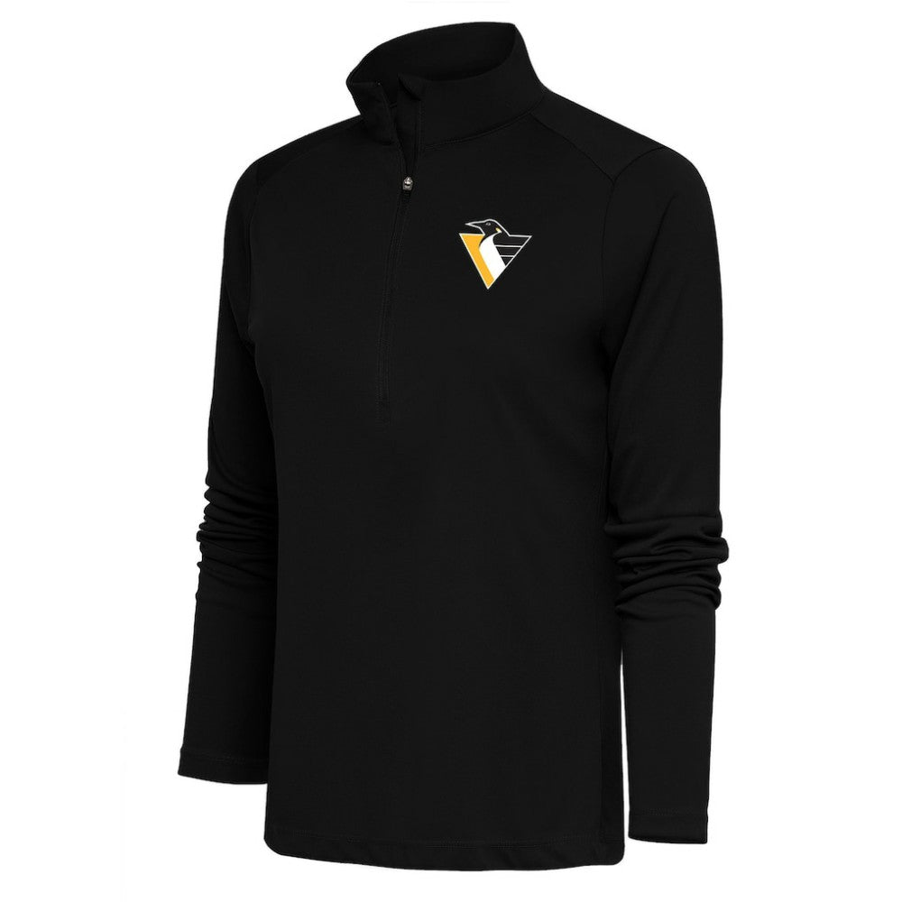 Pittsburgh Penguins Antigua Women's Special Edition 2.0 Tribute Quarter-Zip Pullover Top - Black Pullover