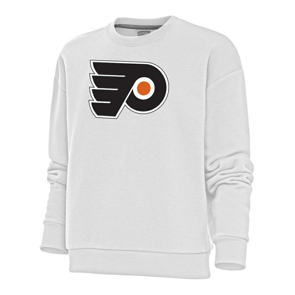 Philadelphia Flyers Antigua Women's Special Edition 2.0 Victory Crewneck Pullover Sweatshirt - White Sweatshirts