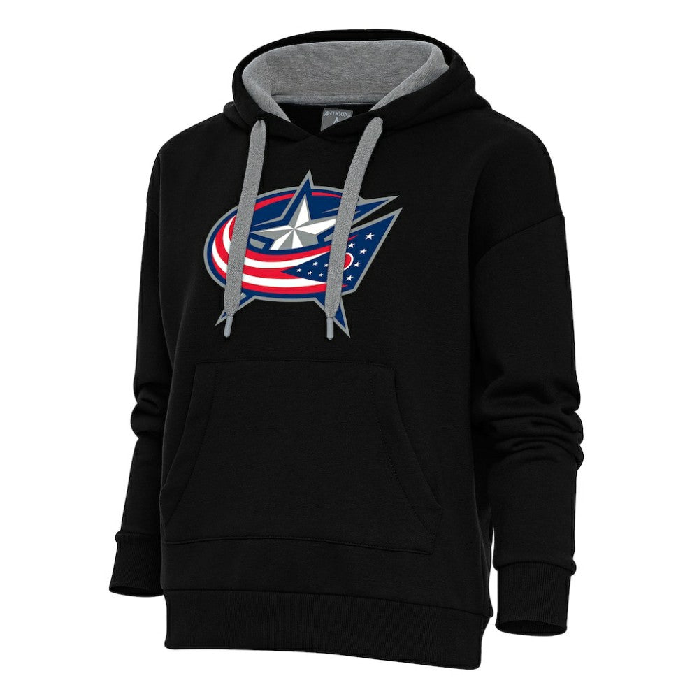 Columbus Blue Jackets Antigua Women's Special Edition 2.0 Victory Pullover Hoodie - Black Hoodies