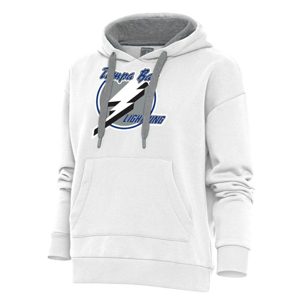 Tampa Bay Lightning Antigua Women's Special Edition 2.0 Victory Pullover Hoodie - White Hoodies