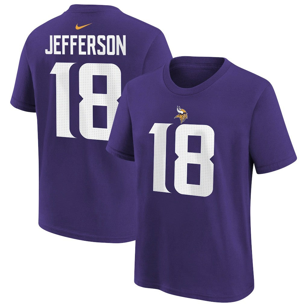 Justin Jefferson Minnesota Vikings Youth Player Name & Number T-Shirt - Purple discount