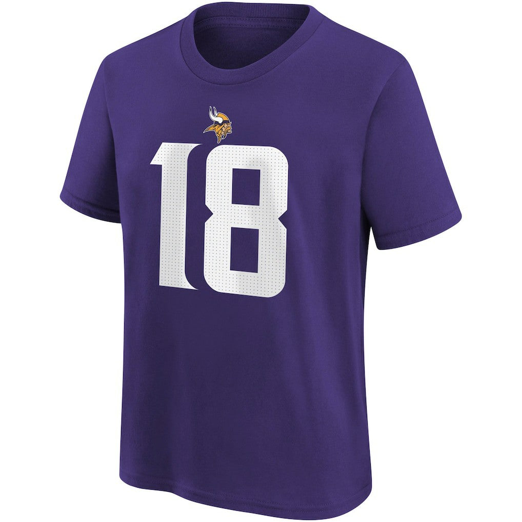 Justin Jefferson Minnesota Vikings Youth Player Name & Number T-Shirt - Purple discount