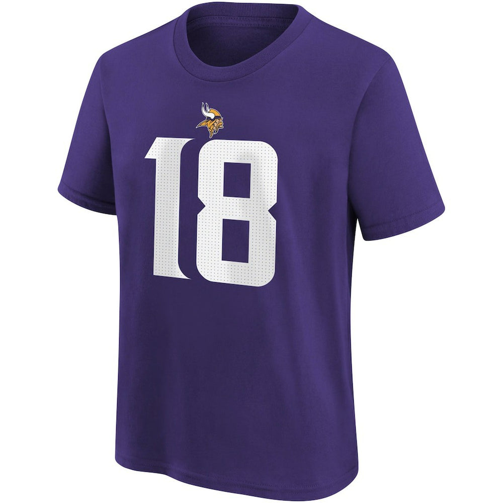 Justin Jefferson Minnesota Vikings Youth Player Name & Number T-Shirt - Purple discount