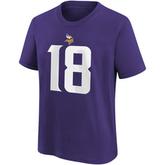 Justin Jefferson Minnesota Vikings Youth Player Name & Number T-Shirt - Purple discount