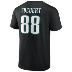Dallas Goedert Philadelphia Eagles Icon Player Name & Number T-Shirt - Black sale