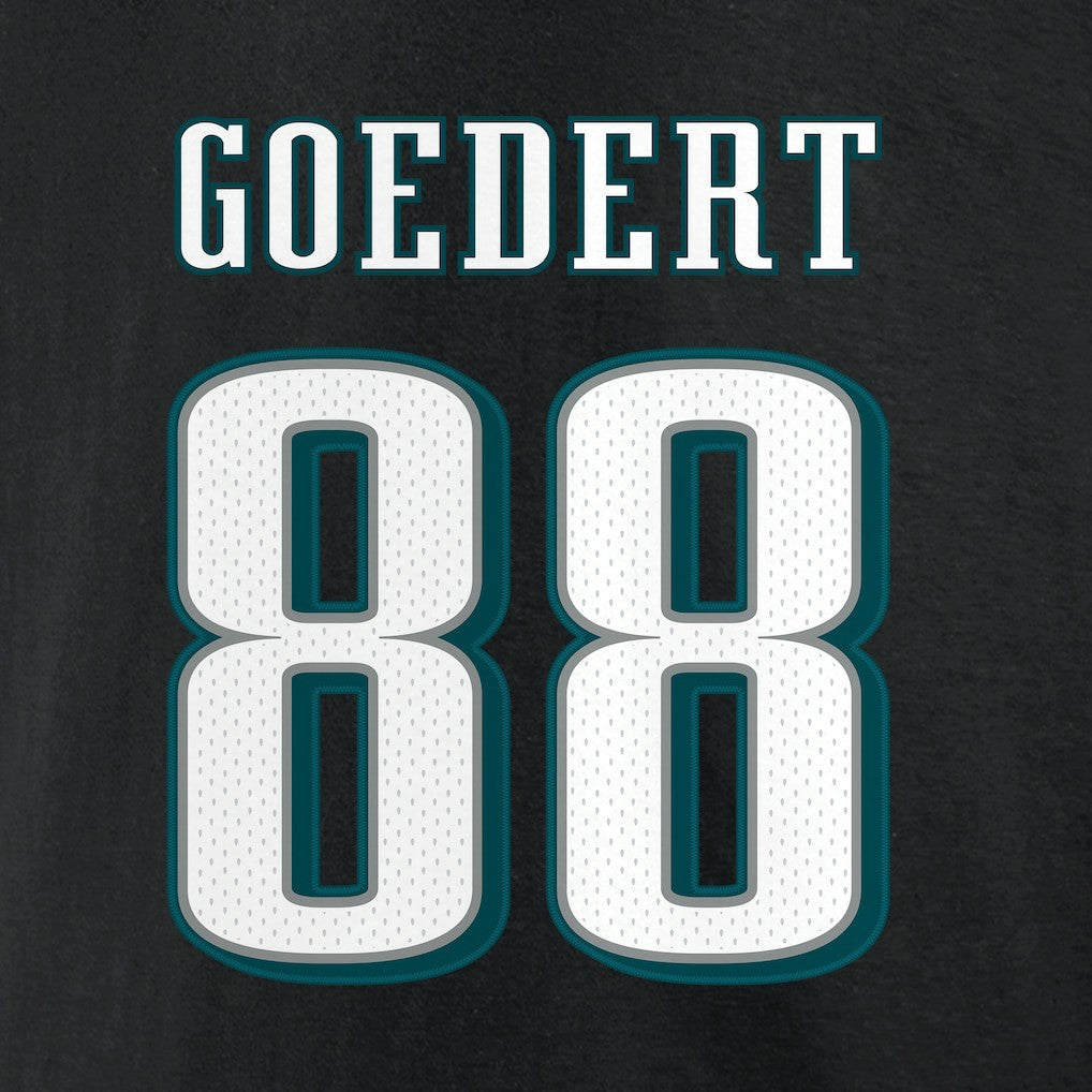 Dallas Goedert Philadelphia Eagles Icon Player Name & Number T-Shirt - Black sale