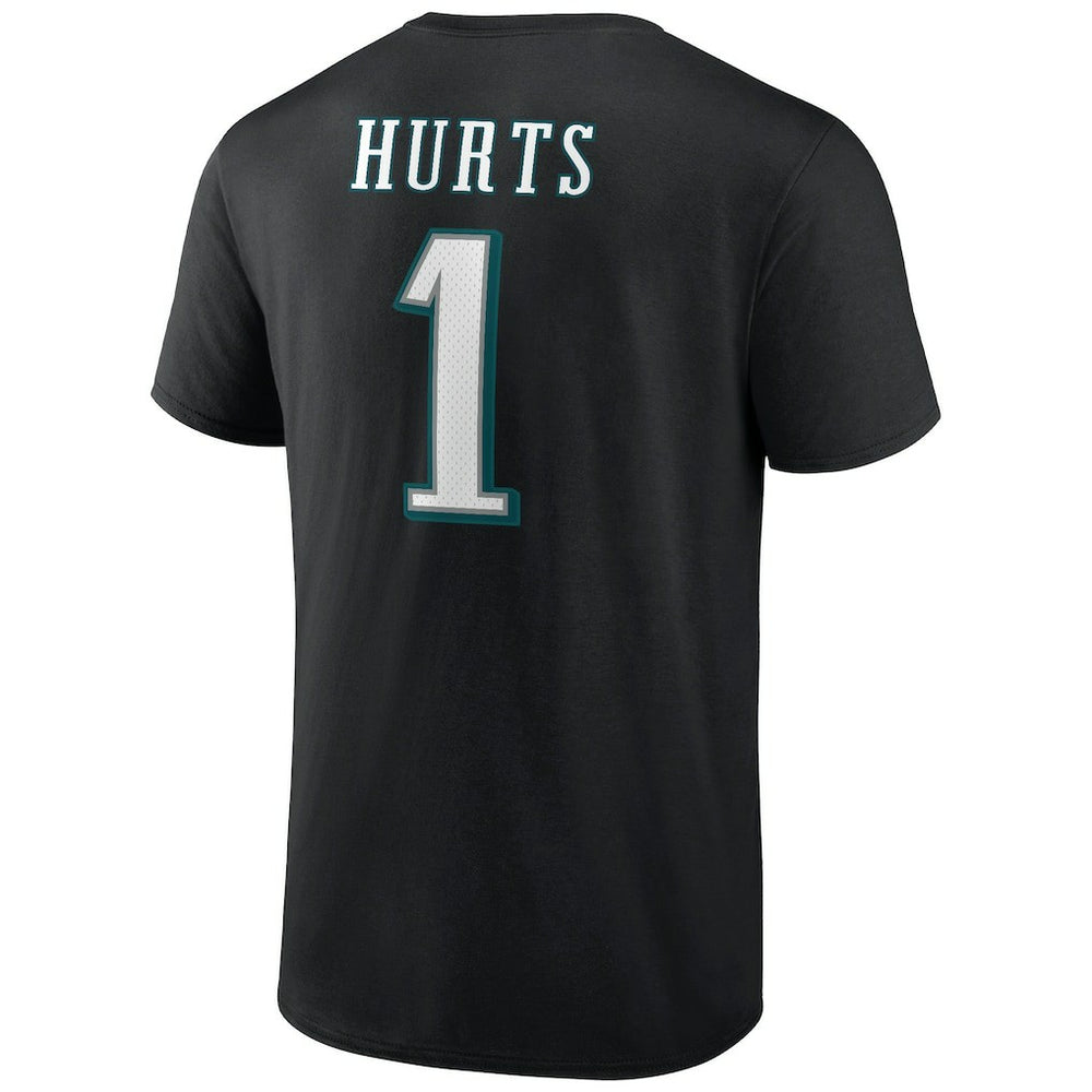 Jalen Hurts Philadelphia Eagles Icon Player Name & Number T-Shirt - Black sale
