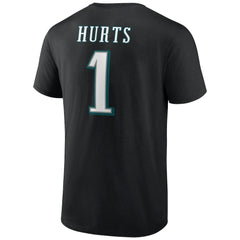 Jalen Hurts Philadelphia Eagles Icon Player Name & Number T-Shirt - Black sale