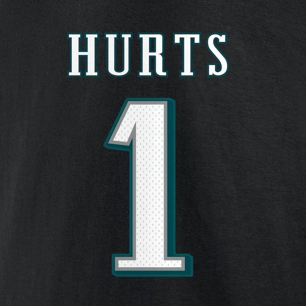 Jalen Hurts Philadelphia Eagles Icon Player Name & Number T-Shirt - Black sale