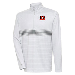 Cincinnati Bengals Antigua Bullseye Quarter-Zip Pullover Top - Heather Gray/Steel on sale