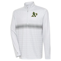 Athletics Antigua Bullseye Quarter-Zip Pullover Top Heather Gray/Steel