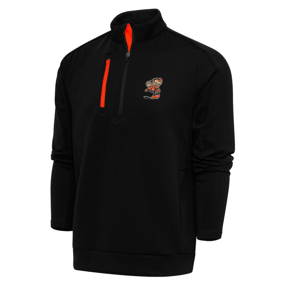 Cleveland Browns Antigua Team Logo Generation Quarter-Zip Pullover Jacket - Black cheap