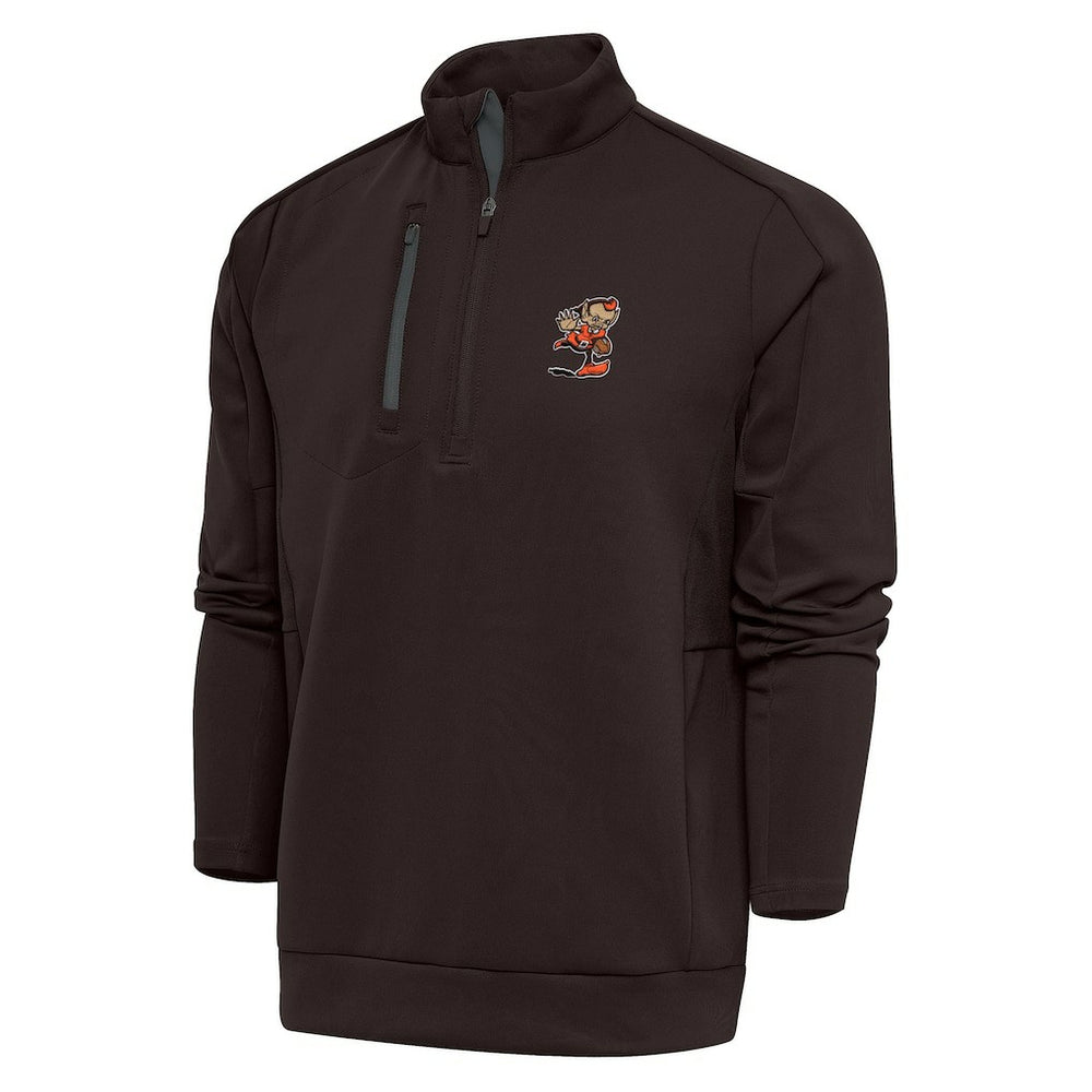 Cleveland Browns Antigua Team Logo Generation Quarter-Zip Pullover Jacket - Brown cheap
