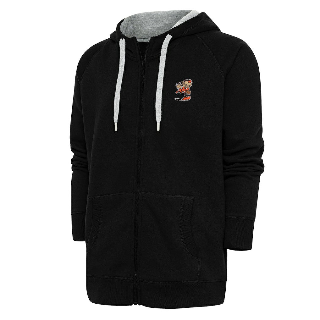 Cleveland Browns Antigua Team Logo Victory Full-Zip Hoodie - Black cheap