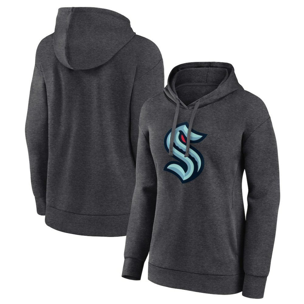 Seattle Kraken Women's Primary Logo Pullover Hoodie - Charcoal Hoodies