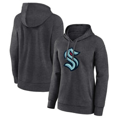 Seattle Kraken Women's Primary Logo Pullover Hoodie - Charcoal Hoodies