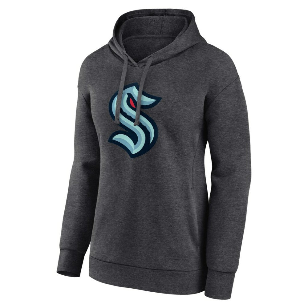 Seattle Kraken Women's Primary Logo Pullover Hoodie - Charcoal Hoodies