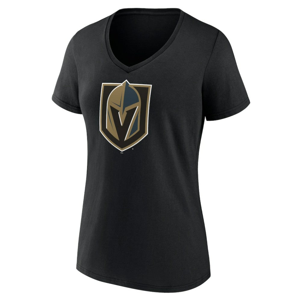 Vegas Golden Knights Women's Team Primary Logo V-Neck T-Shirt - Black T-shirts
