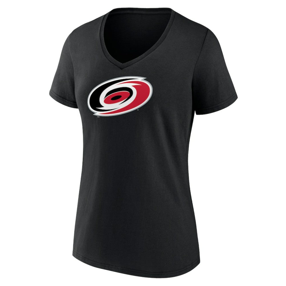 Carolina Hurricanes Women's Team Primary Logo V-Neck T-Shirt - Black T-shirts