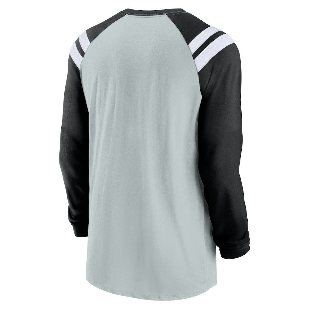 Las Vegas Raiders Classic Arc Raglan Tri-Blend Long Sleeve T-Shirt - Silver/Black online