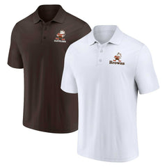Cleveland Browns Throwback Two-Pack Polo Set - White/Brown online