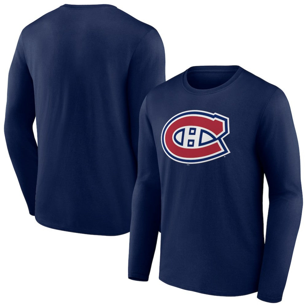 Montreal Canadiens Primary Logo Team Long Sleeve T-Shirt - Navy T-shirts