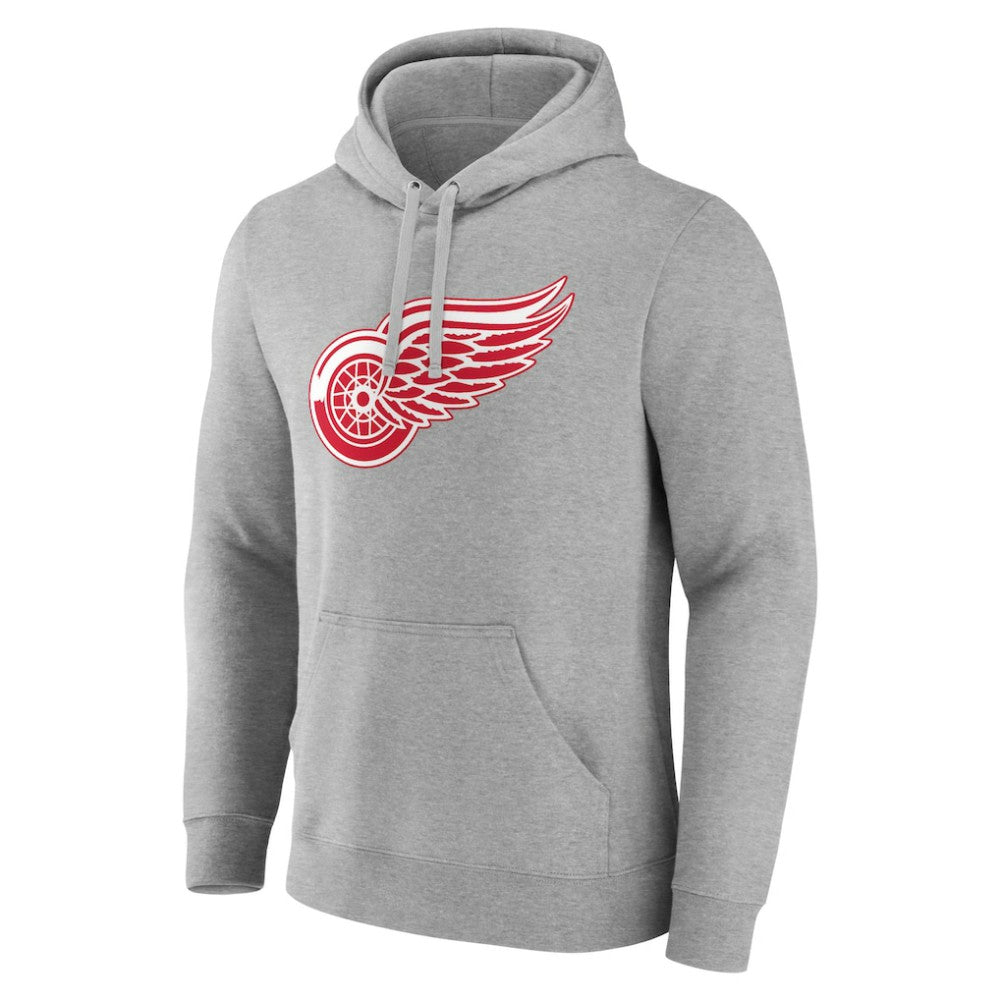 Detroit Red Wings Primary Team Logo Pullover Hoodie - Gray Hoodies