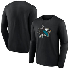 San Jose Sharks Primary Logo Team Long Sleeve T-Shirt - Black T-shirts
