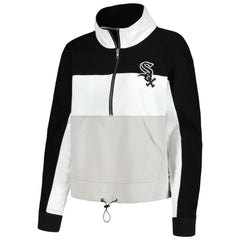 Chicago White Sox The Wild Collective Women's Color Block Half-Zip Jacket Black/White