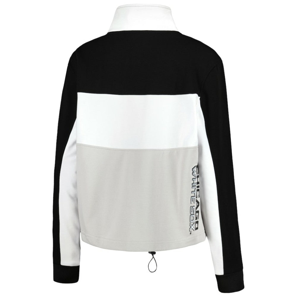 Chicago White Sox The Wild Collective Women's Color Block Half-Zip Jacket Black/White