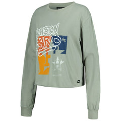 Houston Astros The Wild Collective Women's Cropped Long Sleeve T-Shirt Gray