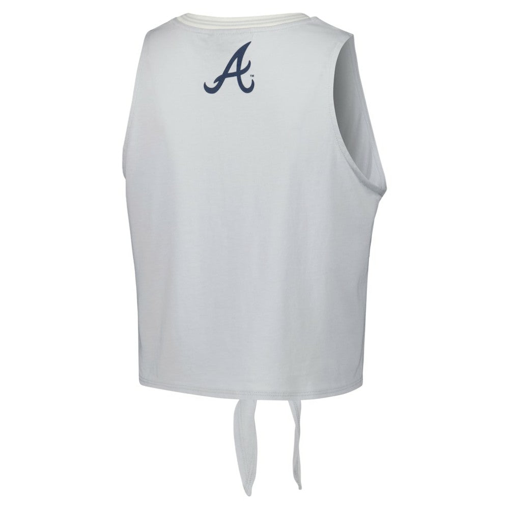 Atlanta Braves The Wild Collective Women's Twisted Tie Front Tank Top White