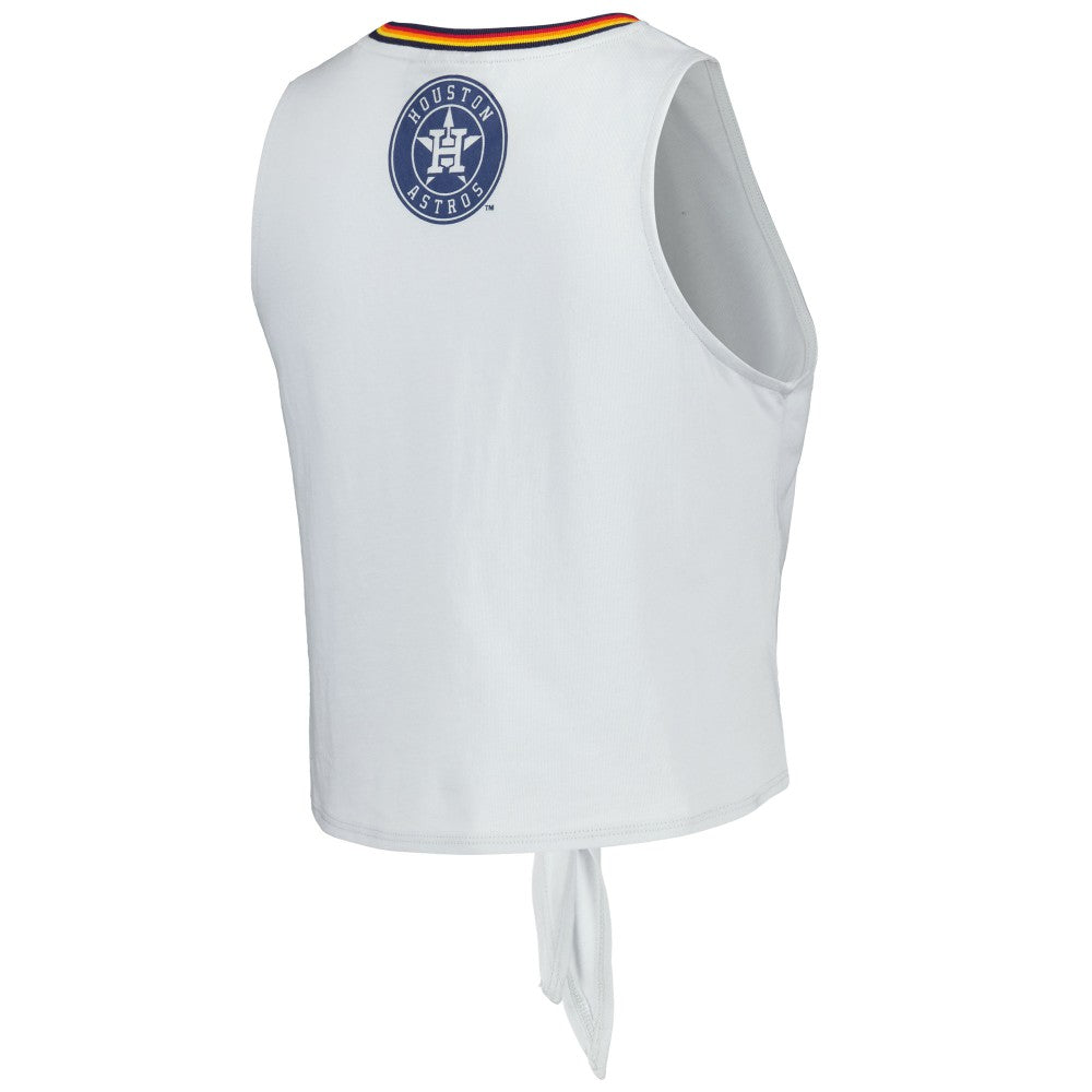 Houston Astros The Wild Collective Women's Twisted Tie Front Tank Top Gray
