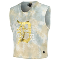 Detroit Tigers The Wild Collective Women's Washed Muscle Tank Top White