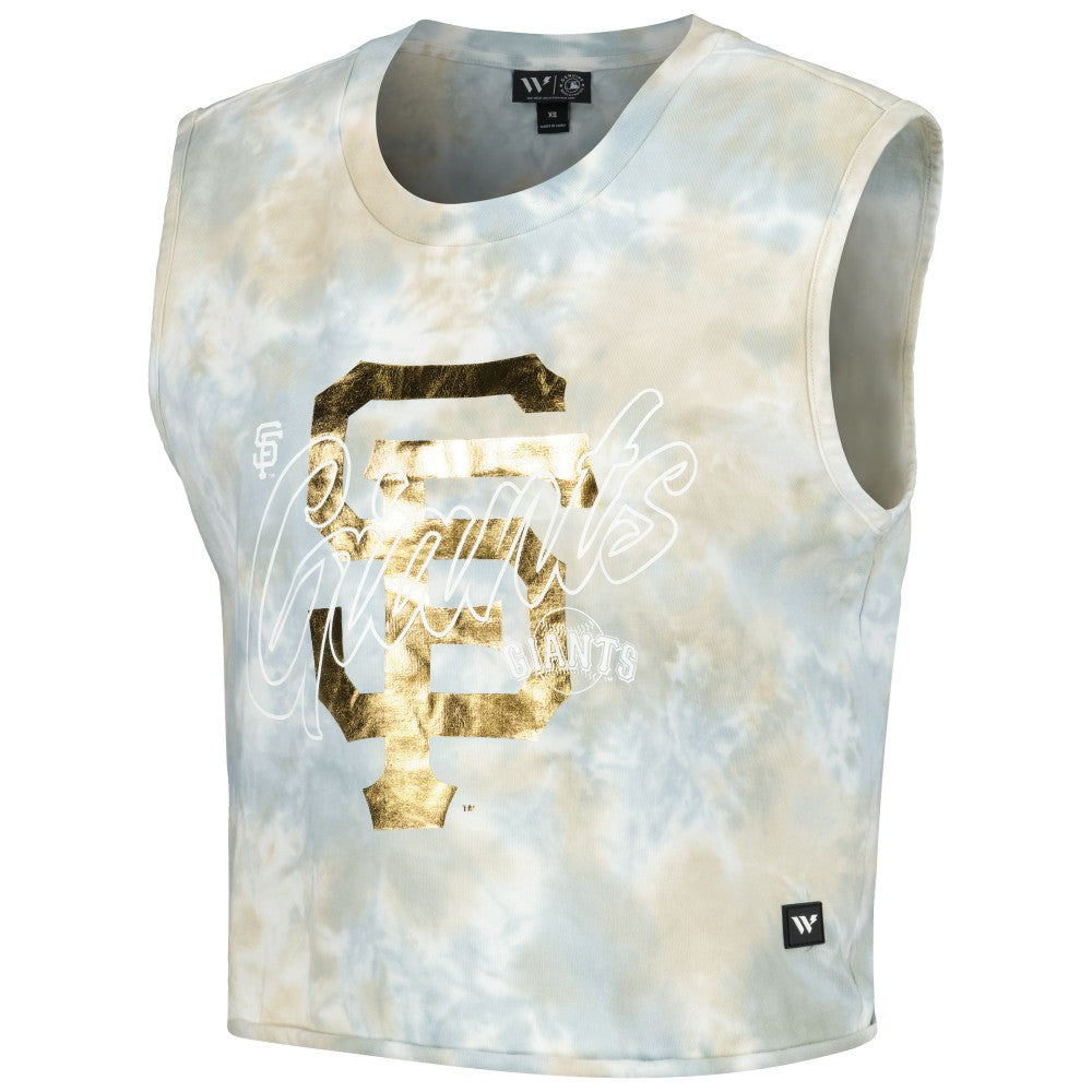 San Francisco Giants The Wild Collective Women's Washed Muscle Tank Top White